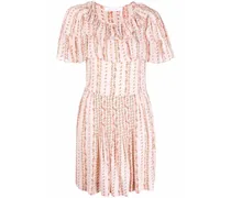 Minikleid mit Blumen-Print - Rosa