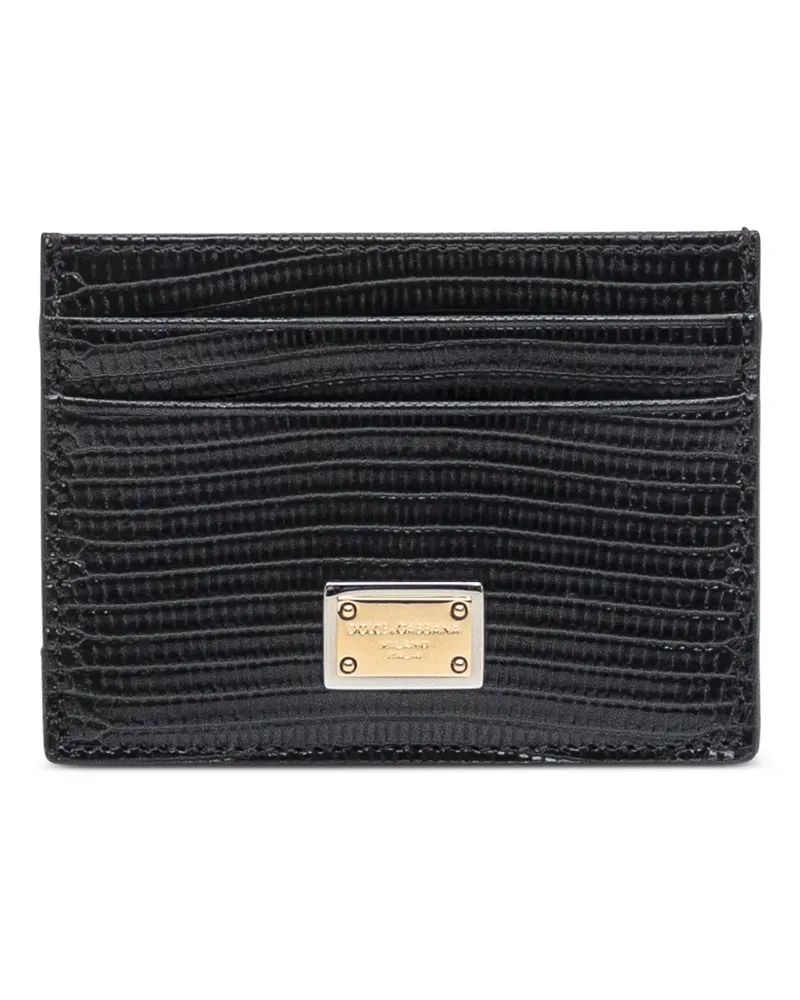 Dolce & Gabbana Kartenetui mit Logo-Schild - Schwarz Schwarz