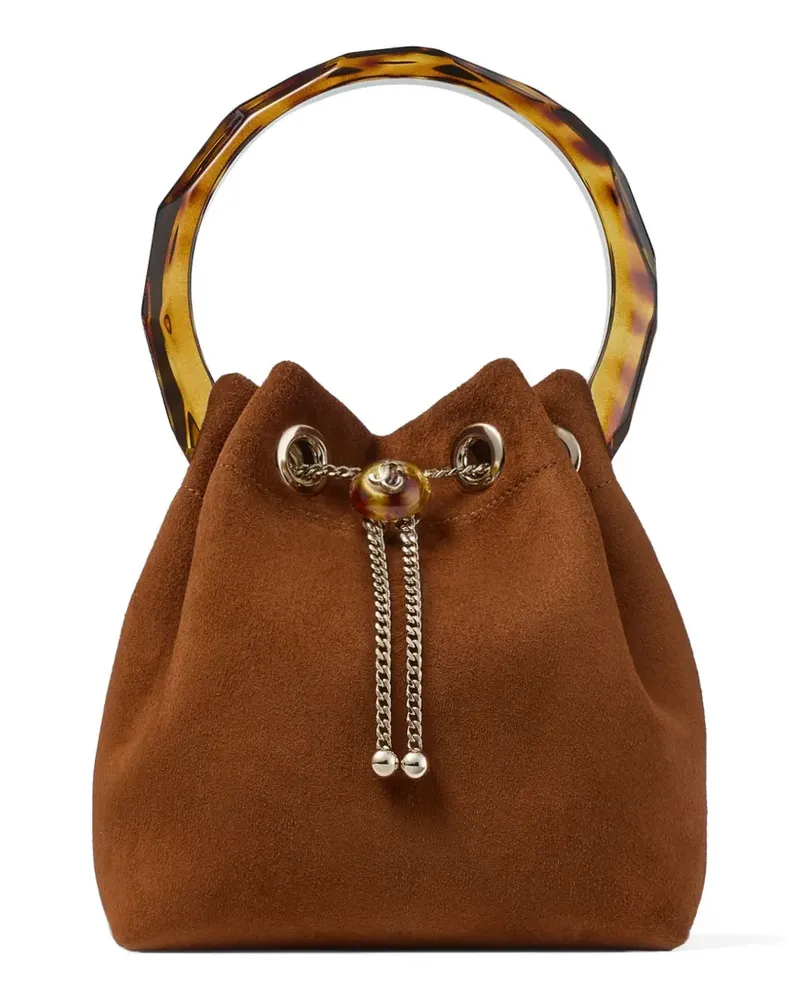 Jimmy Choo Bon Bon tortoiseshell-effect bucket bag - Braun Braun