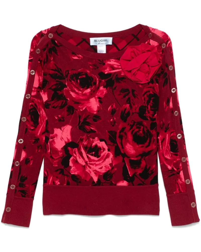 Blumarine Enchanted Roses Pullover Rot