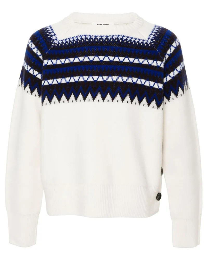 Wales Bonner Mist Fair Isle Pullover - Weiß Weiß