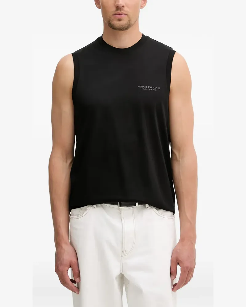 Armani Exchange logo-print sleeveless T-shirt - Schwarz Schwarz