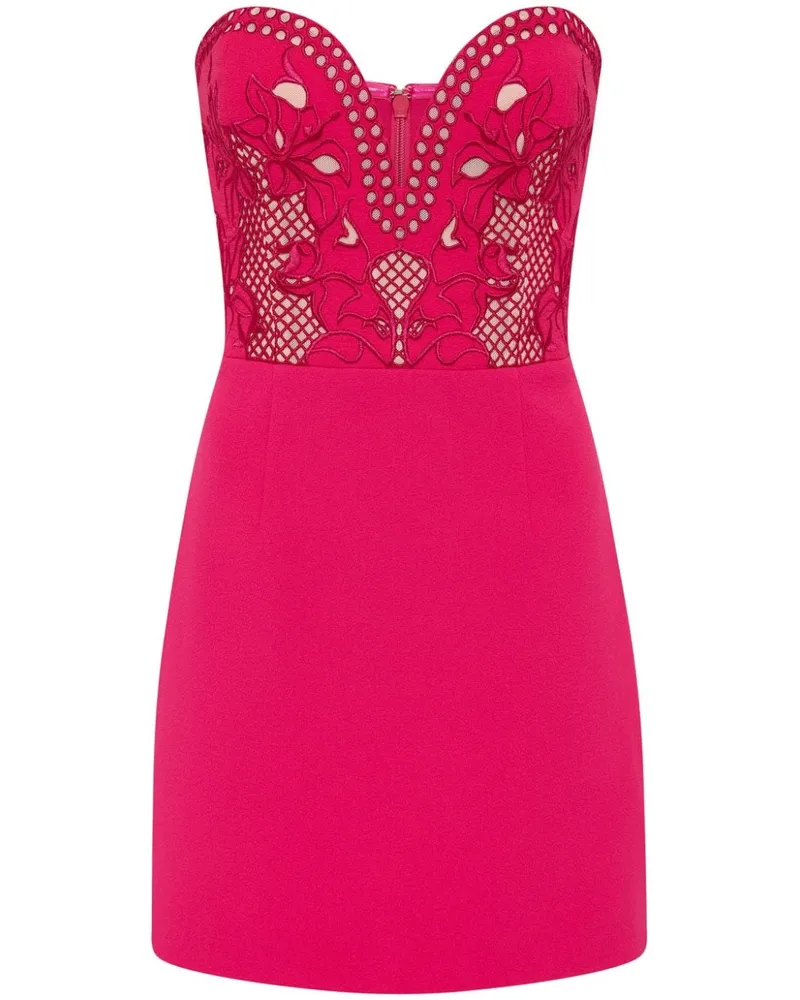 Rebecca Vallance Claudia Minikleid mit blumiger Stickerei - Rosa Rosa