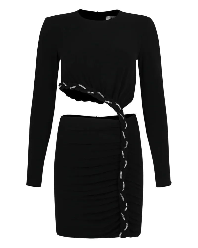 NISSA Gerafftes Kleid mit Cut-Out - Schwarz Schwarz