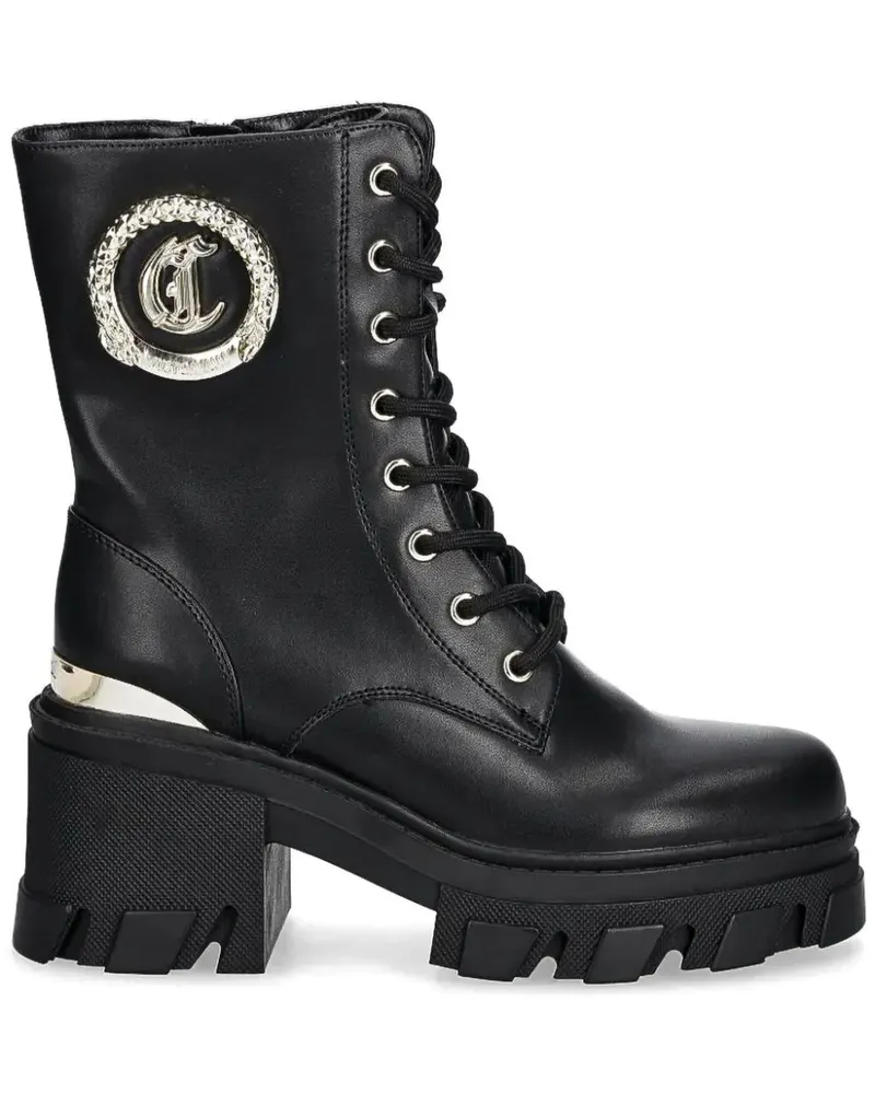Just Cavalli Stiefel mit Logo-Schild - Schwarz Schwarz