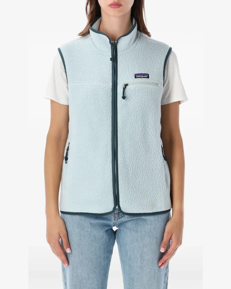 Patagonia Retro Pile logo-patch sleeveless vest - Blau Blau