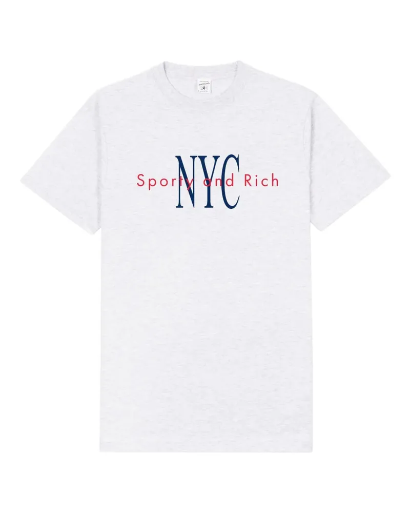 SPORTY & RICH NY Minute T-Shirt - Grau Grau