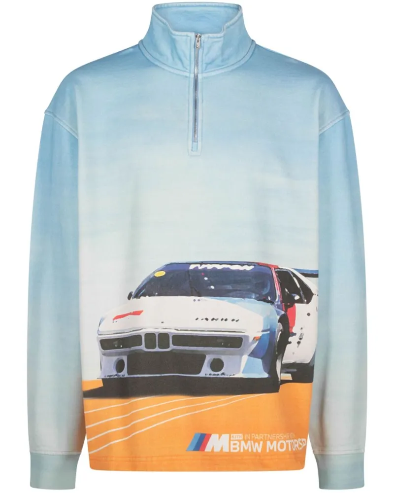 KITH x BMW Sweatshirt mit Reißverschluss Blau