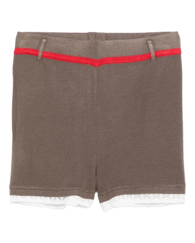 SIEDRES Marthe Shorts mit Spitzenbesatz - Braun Braun