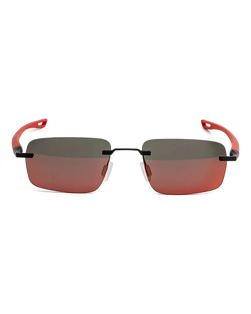 TAG Heuer Rahmenlose Sonnenbrille mit eckigen Gläsern - Rot Rot