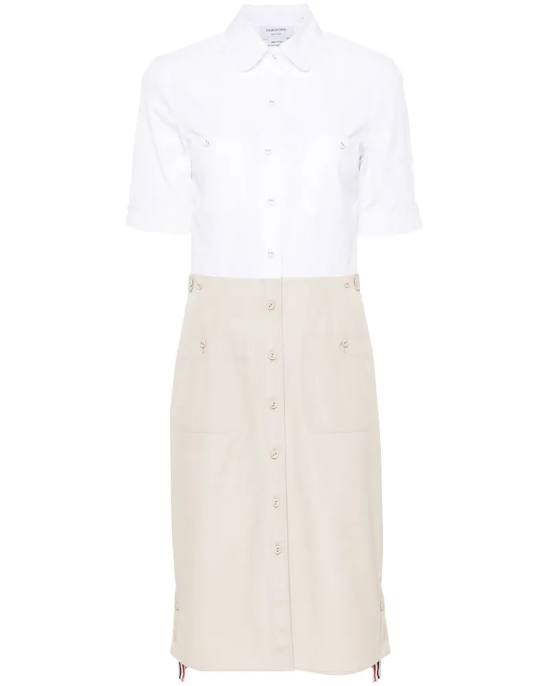 Thom Browne Hemdkleid in Colour-Block-Optik - Weiß Weiß