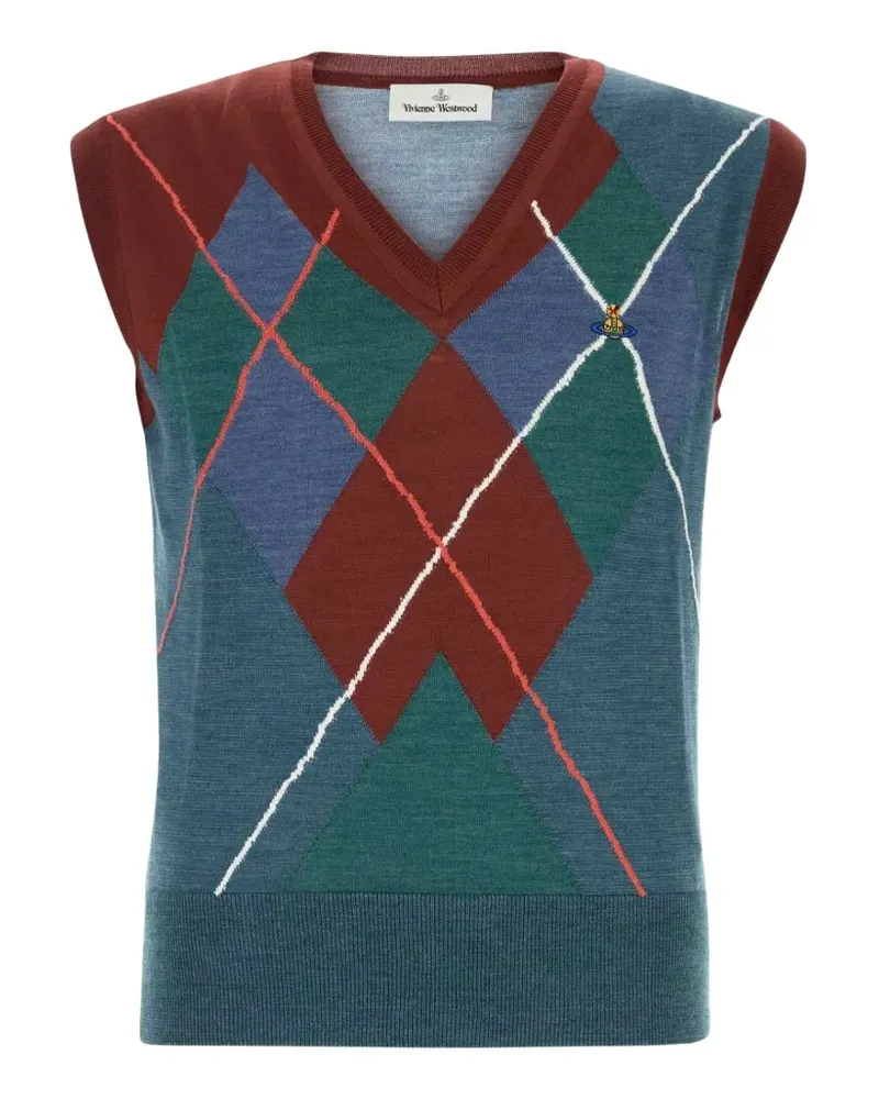 Vivienne Westwood Pullover mit Argyle-Stickerei - Blau Blau