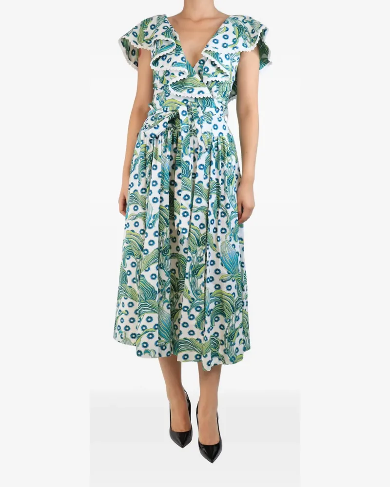 Temperley London Florrie midi dress - Weiß Weiß