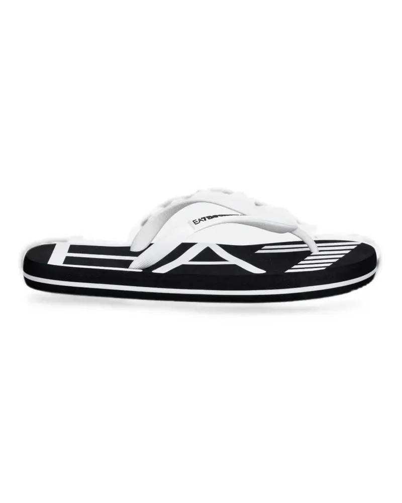 EA7 logo-print flip-flops - Schwarz Schwarz