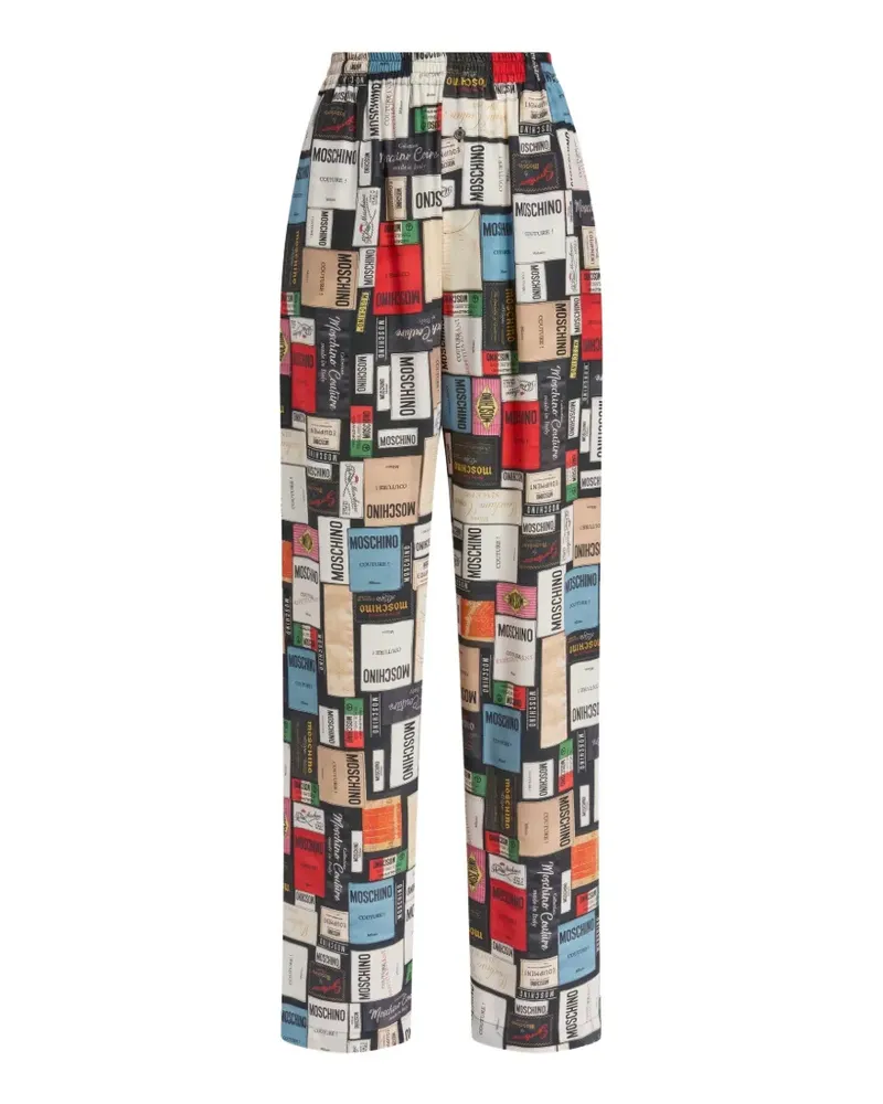 Moschino Hose mit Print - Schwarz Schwarz