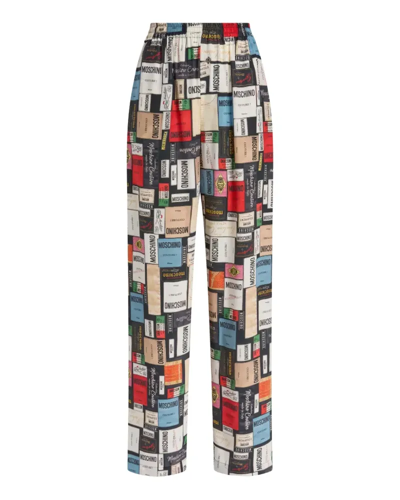 Moschino Hose mit Print - Schwarz Schwarz