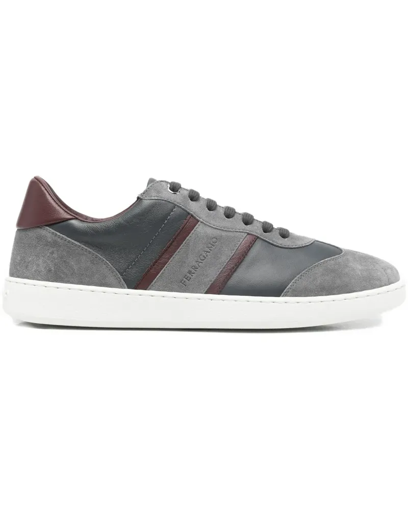 Ferragamo Gestreifte Achille 1 Sneakers - Grau Grau