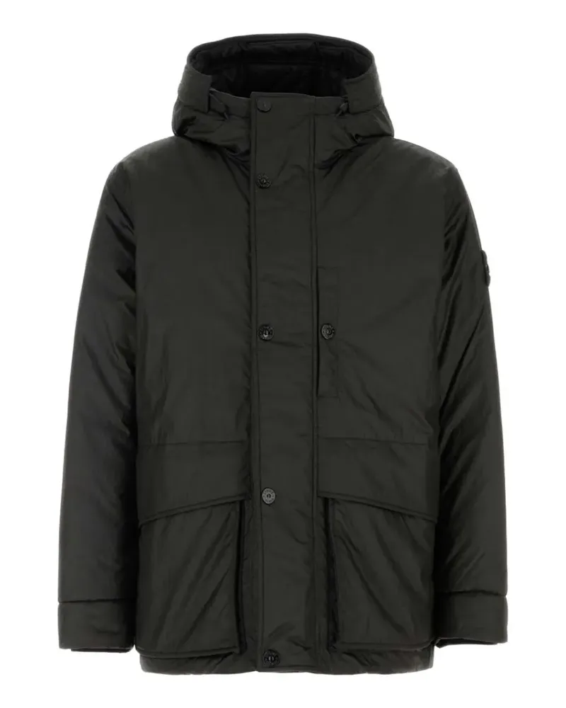 Stone Island hooded button-up jacket - Schwarz Schwarz
