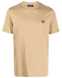 Fred Perry T-Shirt mit Logo-Stickerei Nude