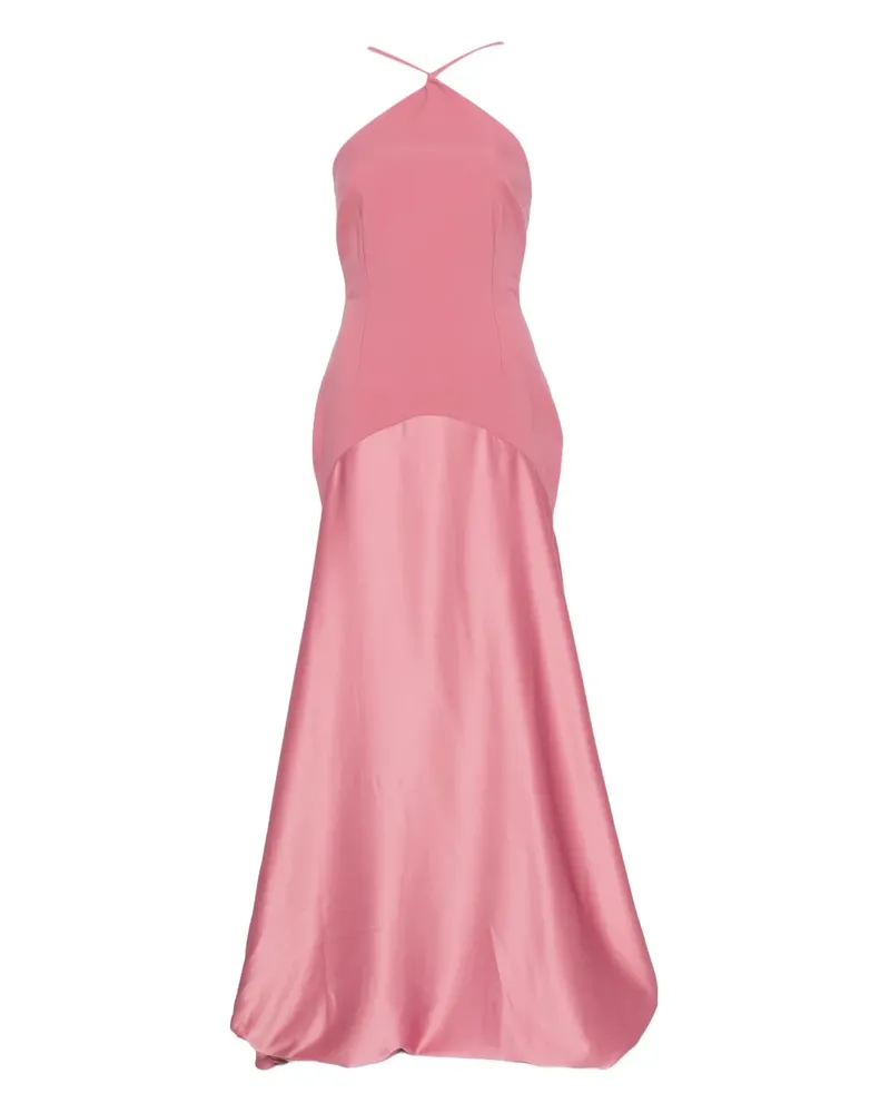 Solace London Florie halterneck panelled gown dress - Rosa Rosa