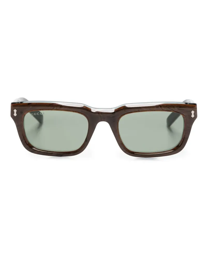 Gucci Sonnenbrille mit eckigem Gestell - Braun Braun