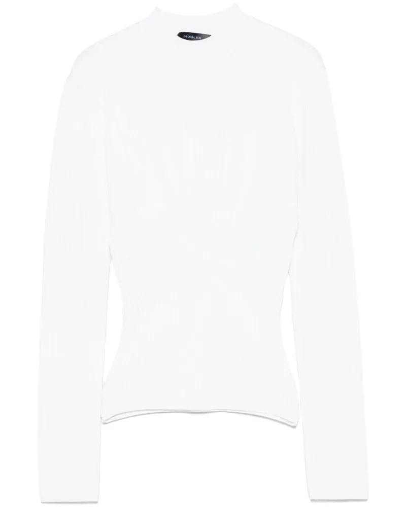 Thierry Mugler Geripptes Top - Weiß Weiß