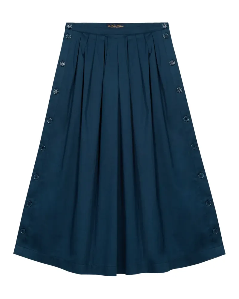 Brooks Brothers pleated buttoned midi skirt - Blau Blau