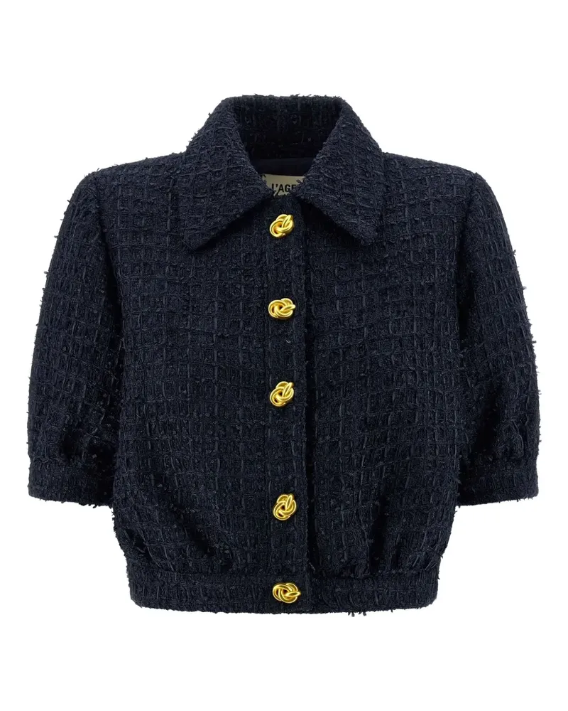 L'Agence Cove Cropped-Jacke aus Tweed - Blau Blau