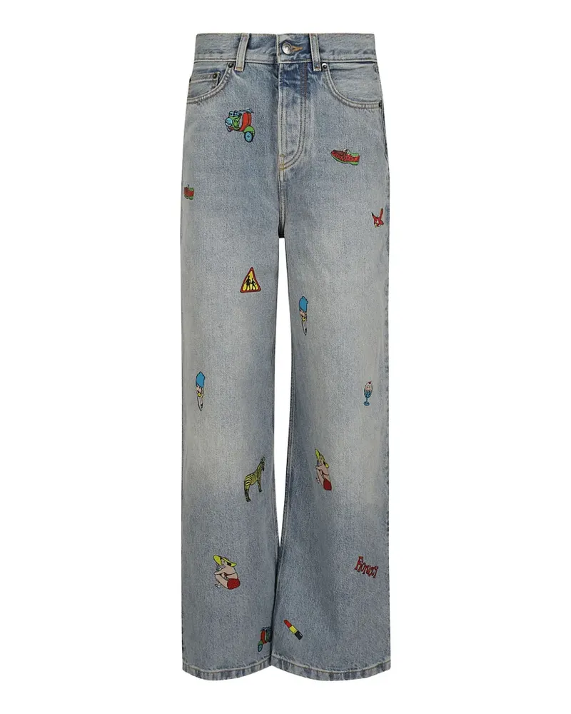 Fiorucci toys-print straight-leg jeans - Blau Blau