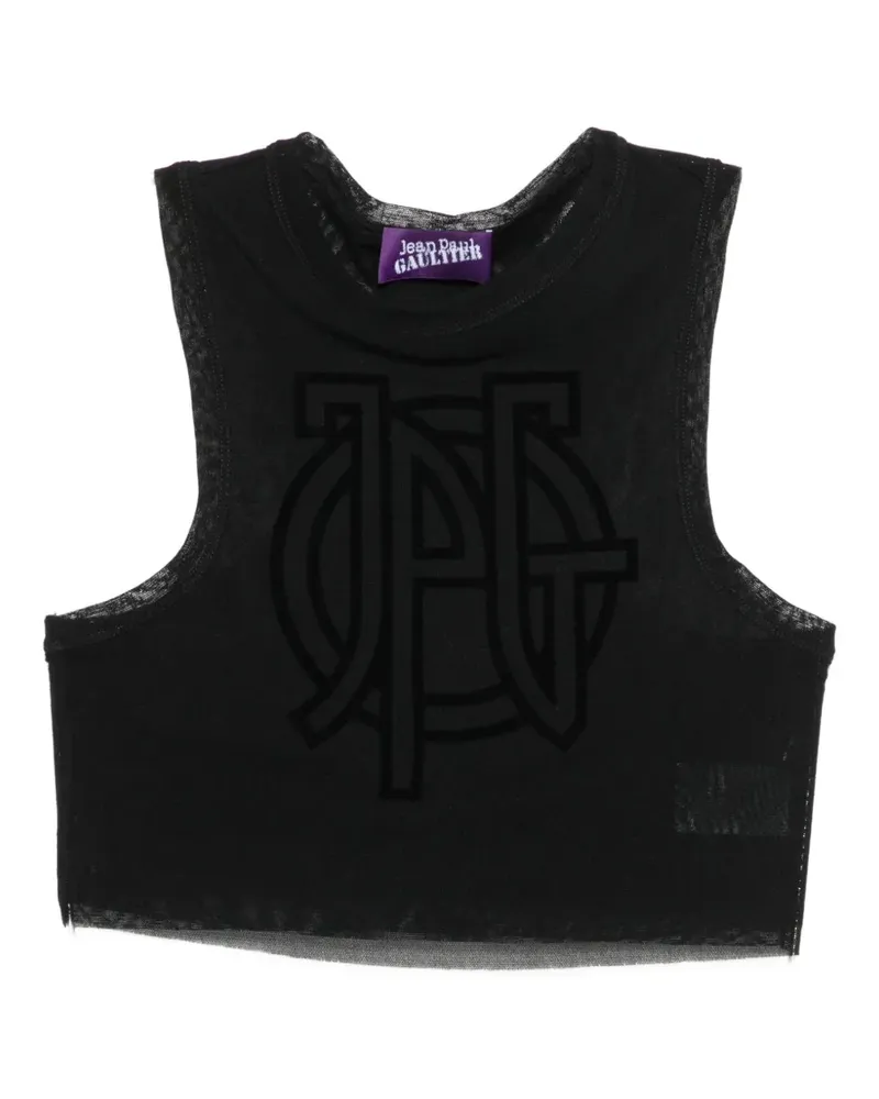 Jean Paul Gaultier Cropped-Top mit Logo - Schwarz Schwarz