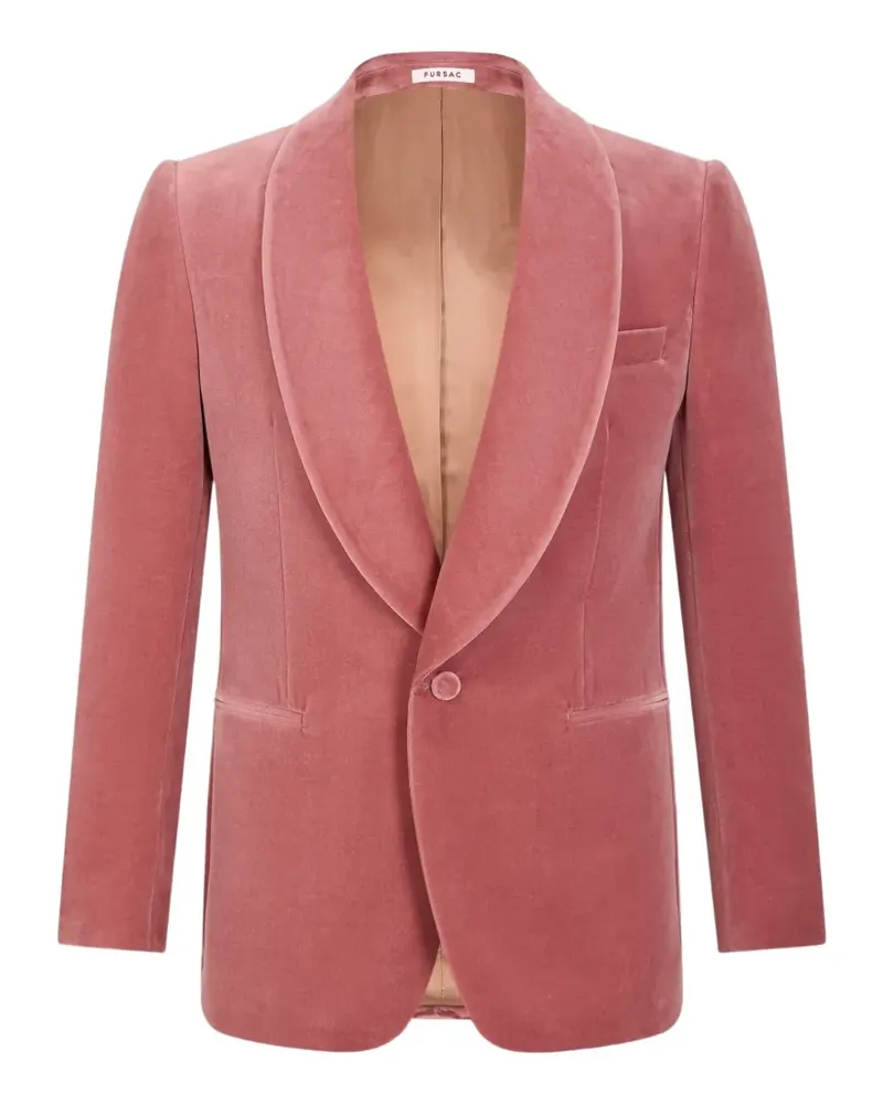 FURSAC shawl-lapel velvet blazer - Rosa Rosa