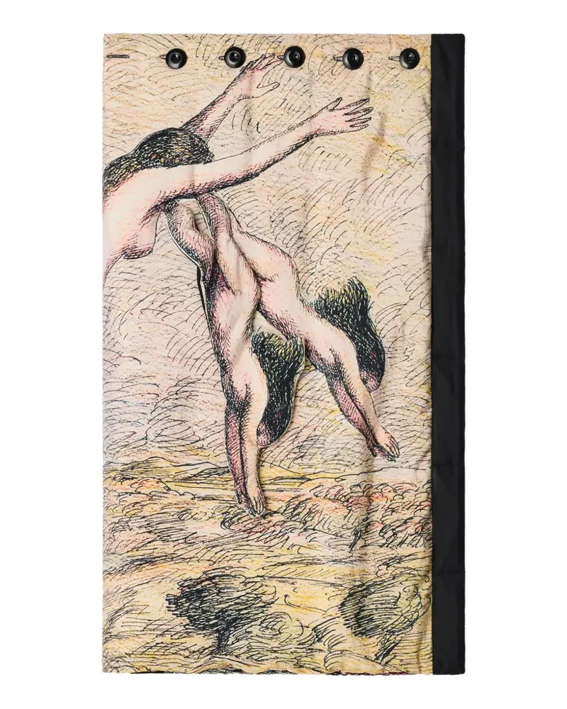 Christophe Lemaire Gesteppter Wickelrock aus Seide mit Flashback-Print - Nude Nude