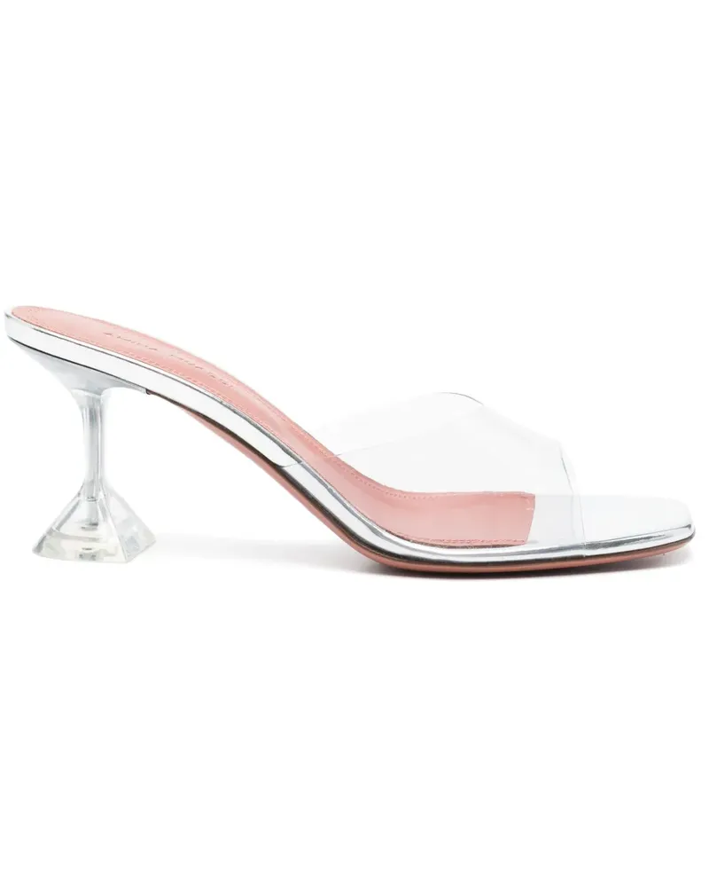 Amina Muaddi Lupita Glass Sandalen 70mm - Weiß Weiß