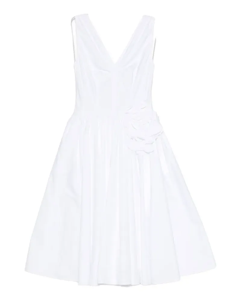 Prada V-neck floral midi dress - Weiß Weiß