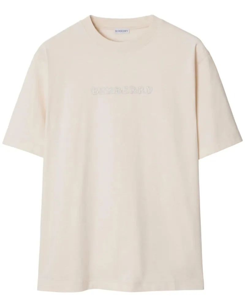 Burberry T-Shirt mit Logo-Stickerei - Nude Nude