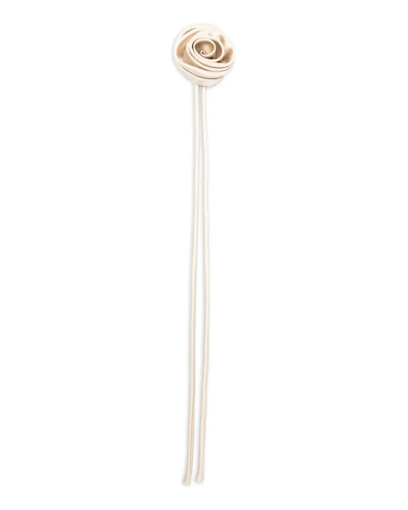 Max Mara Mxamoschea floral-appliqué brooch - Nude Nude
