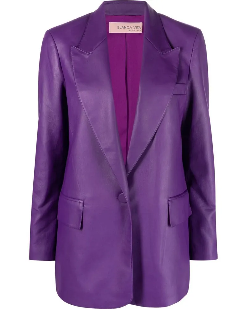 Blanca faux-leather blazer Violett