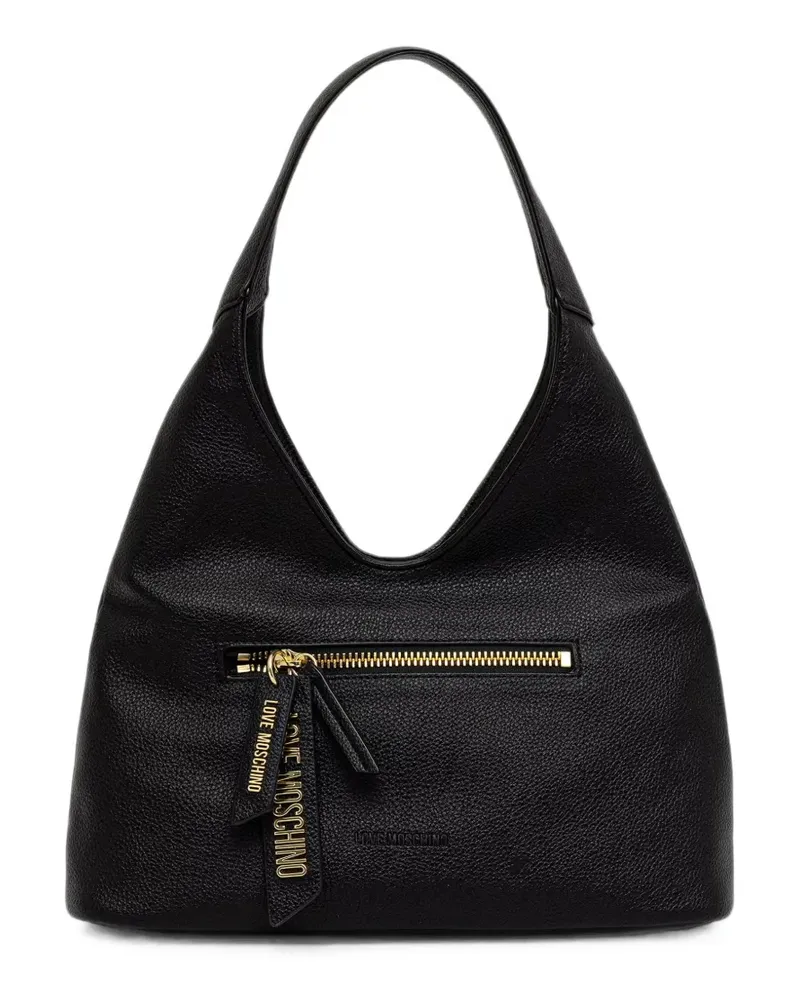 Moschino Tote Bag mit Logo-Schild - Schwarz Schwarz