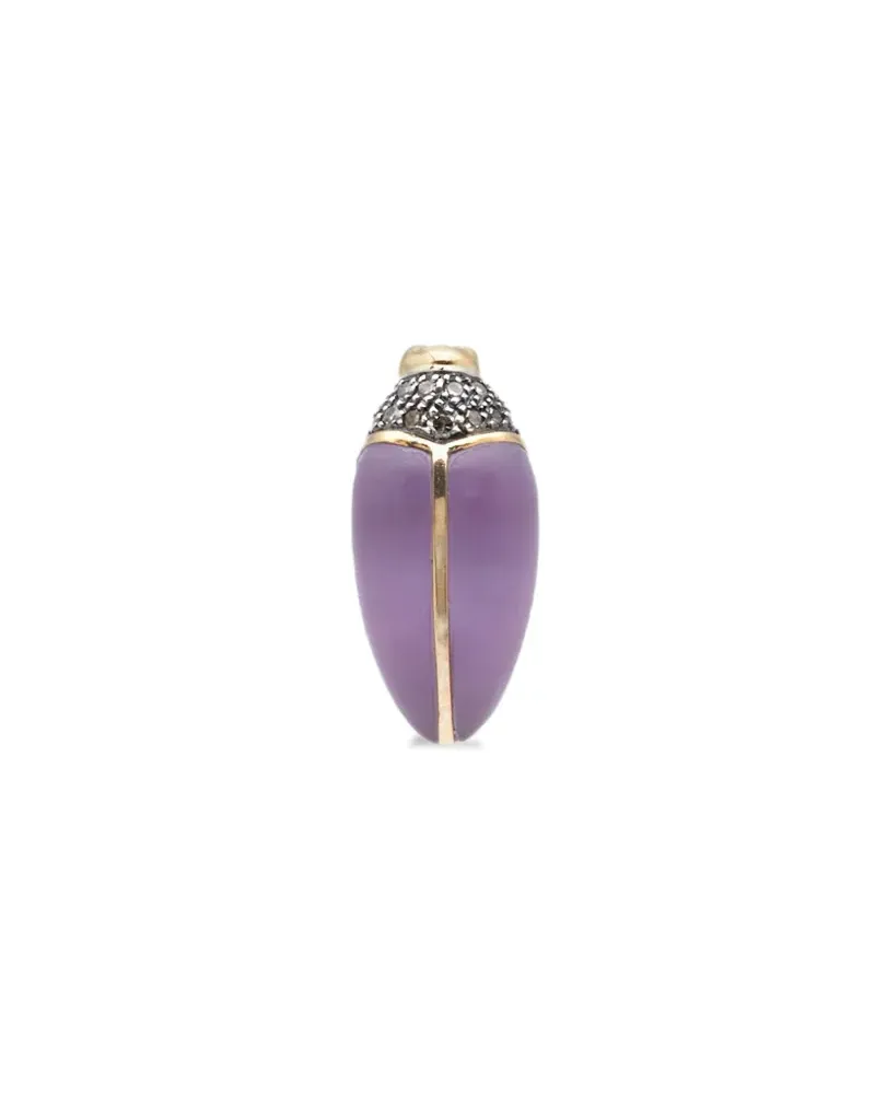 Bibi van der Velden 18kt mini Scarab Gelbgoldohrringe mit Diamant und Amethyst Gold