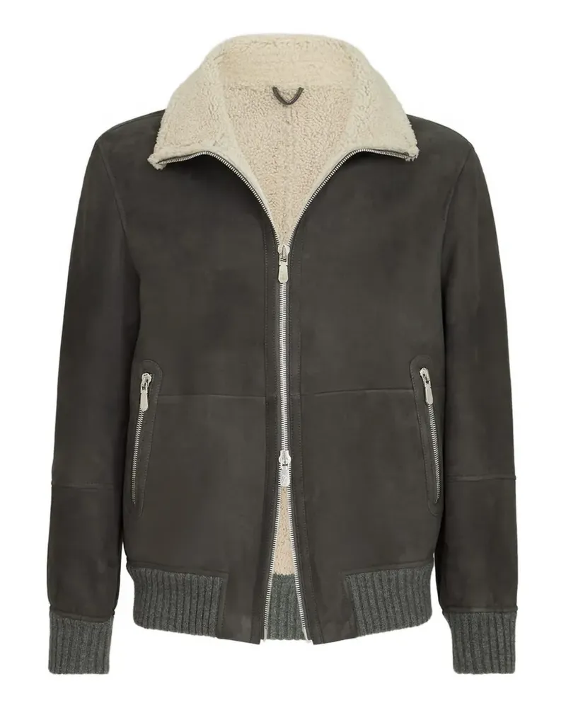 Brunello Cucinelli Jacke mit Shearling-Besatz - Grau Grau