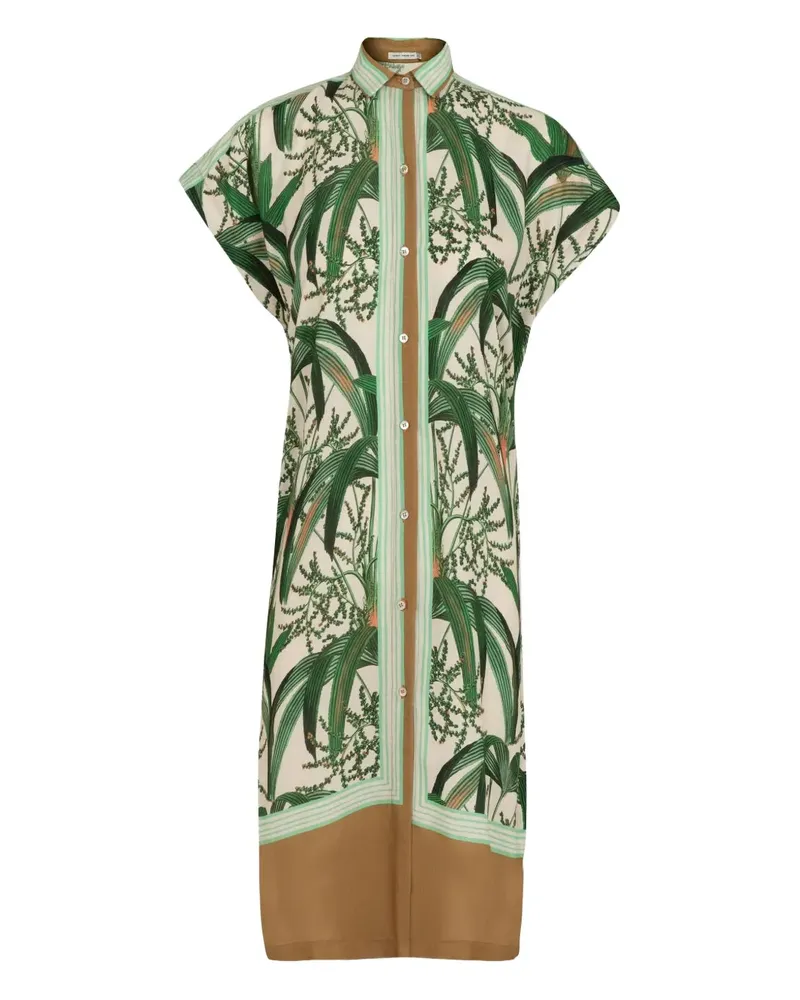 Lenny Niemeyer Hemdkleid mit Blatt-Print - Grün Grün