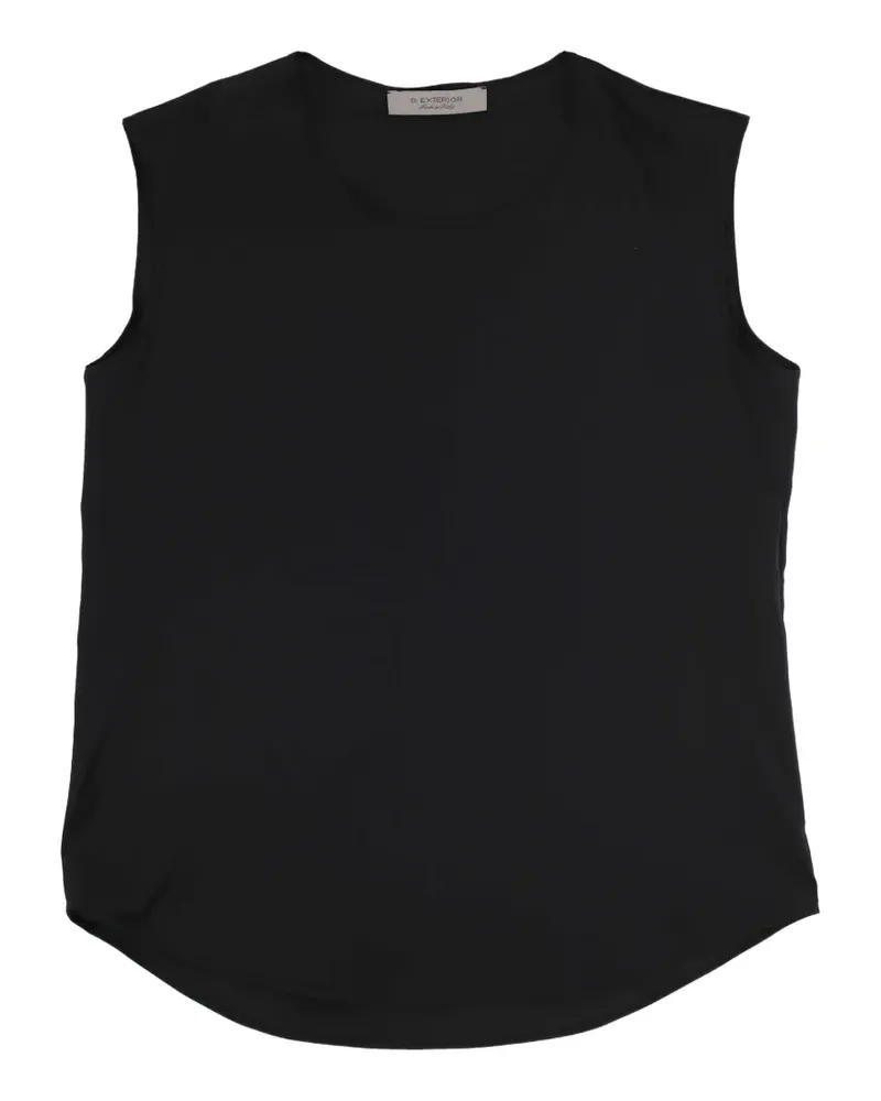 D.EXTERIOR Tanktop mit U-Ausschnitt und abgerundetem Saum - Schwarz Schwarz