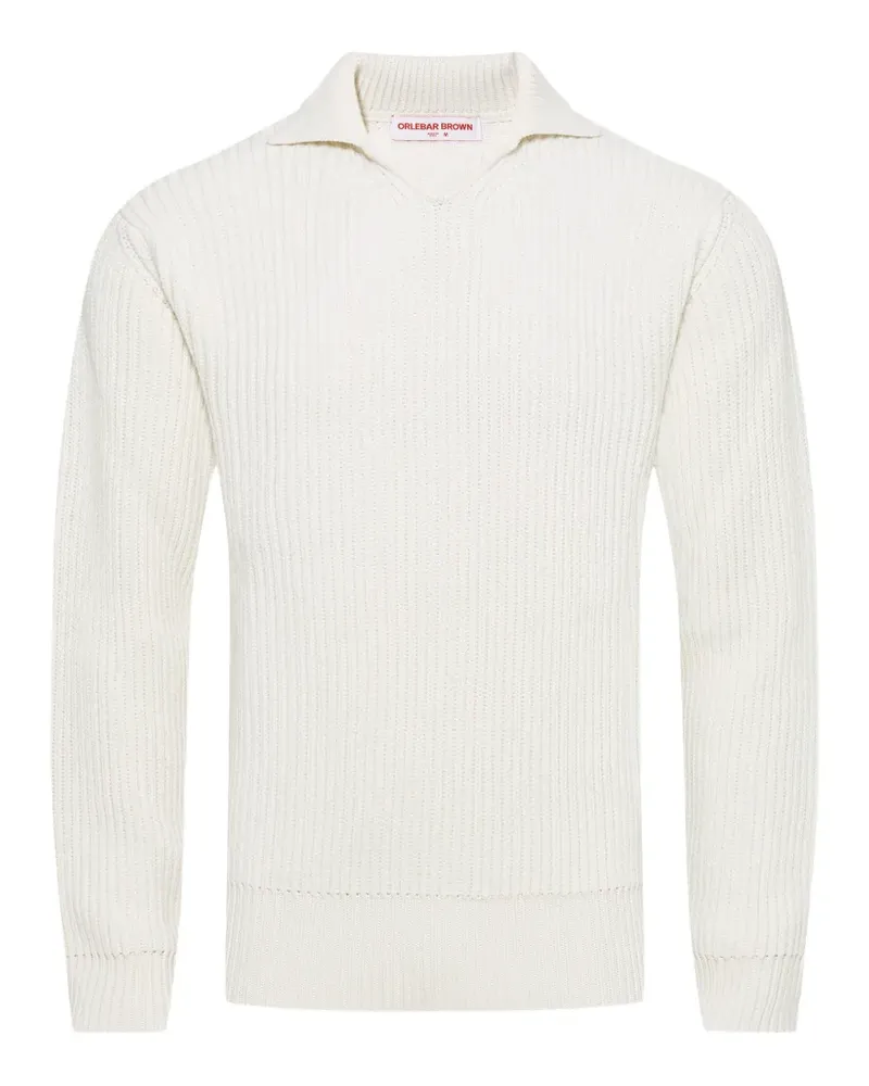 Orlebar Brown Gerippter Callahan Pullover - Weiß Weiß