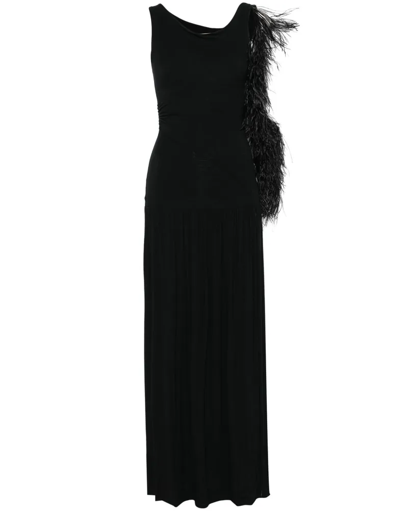 MANURÍ Paulina Maxikleid - Schwarz Schwarz