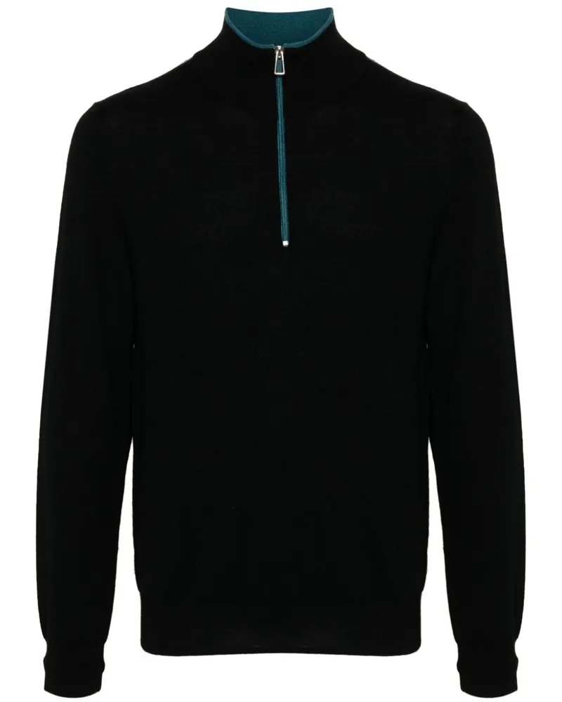 Paul Smith Merinopullover mit Logo-Stickerei - Schwarz Schwarz