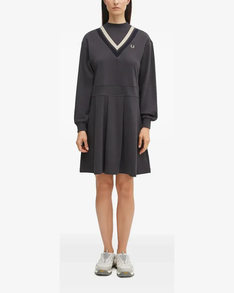 Fred Perry logo-embroidered mini dress - Grau Grau