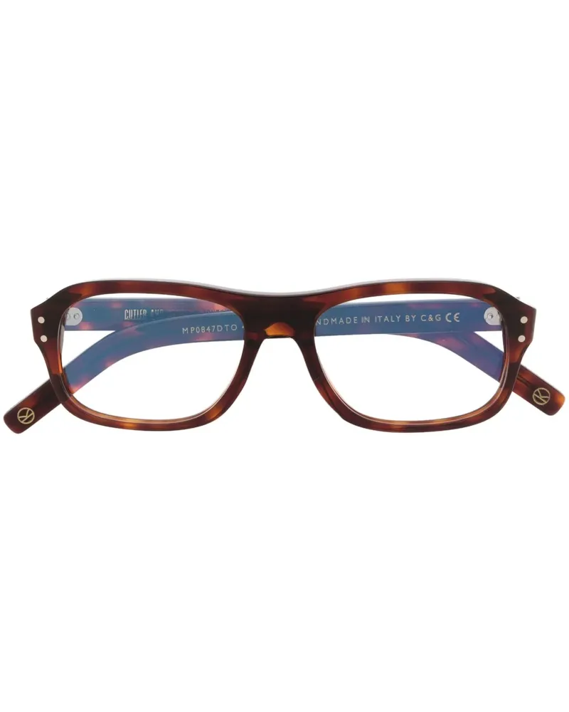 Cutler and Gross Eckige Brille in Schildpattoptik - Braun Braun