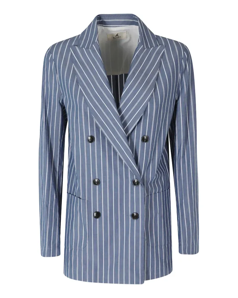 MYTHS vertical-stripe double-breasted blazer - Blau Blau