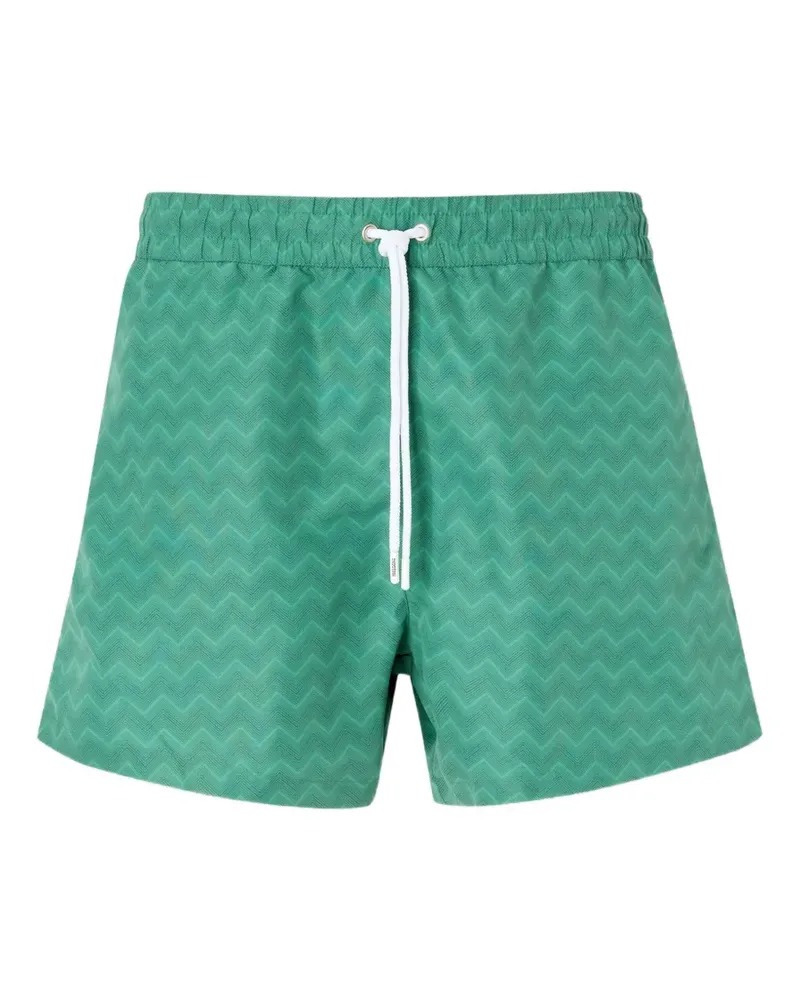 Missoni zigzag-pattern drawstring-fastening swim shorts - Grün Grün