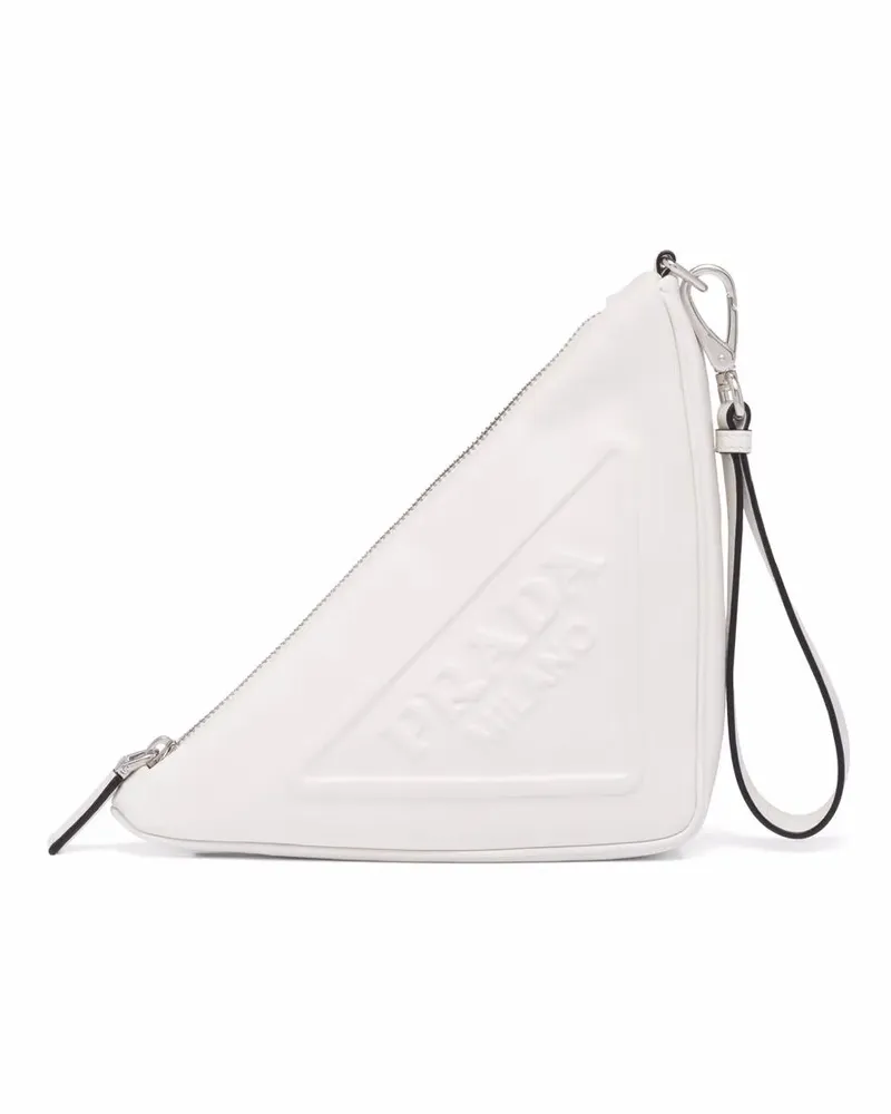 Prada Dreieckige Clutch - Weiß Weiß